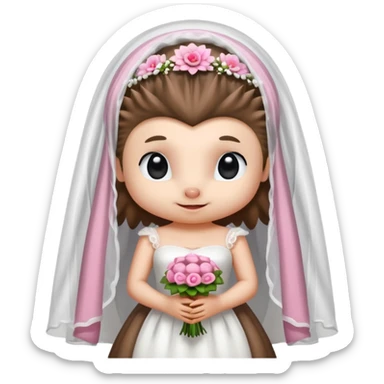 hedgehog bride sticker