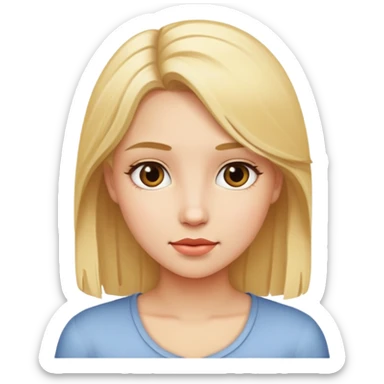 Girl with blond Haití sticker