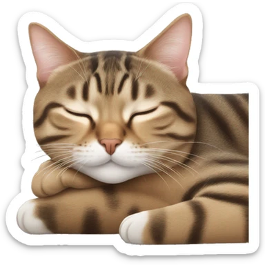 Tabby cat sleeping sticker