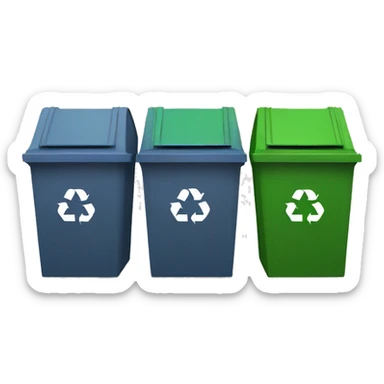 three recycling bins for desktop sticker