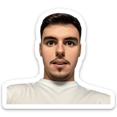 handsome man in white shirt sticker