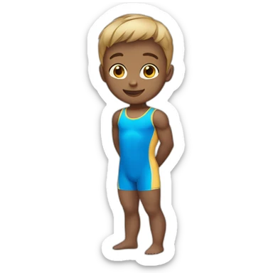 sporty boy in gymnast leotard sticker
