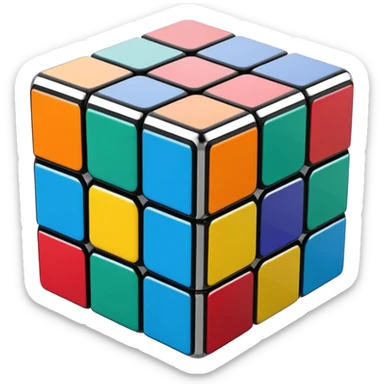 Transparent glass Rubix cube sticker