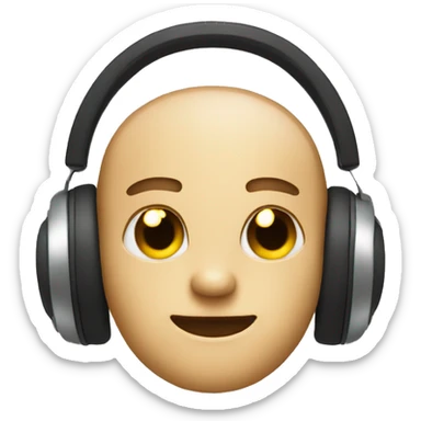 A cool emoji wear  a headphone  sticker