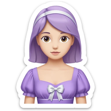 soft purple dress white ribbon sticker