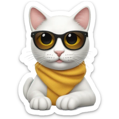 Cat with sunglasses sticker