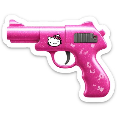 Pink sparkly, hello Kitty gun sticker