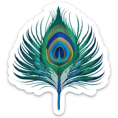 Peacock feather single simple sticker