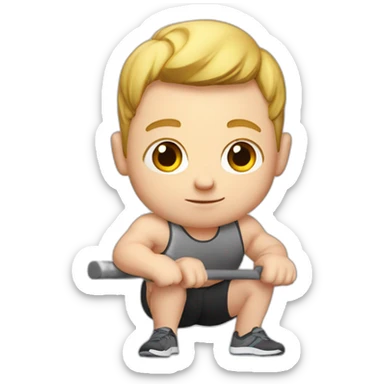 fitness white boy with 140 kg bar sticker