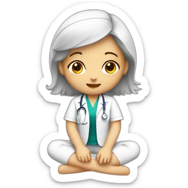 Medical girl student sitting  sticker