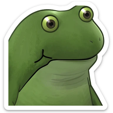 bufo frog with a beach background and ocean waves sticker