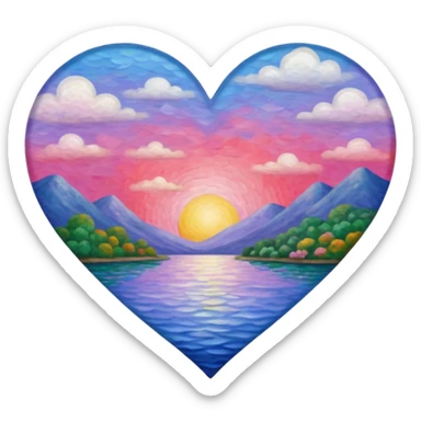 Cuore che ricorda un opera d arte di monet sticker
