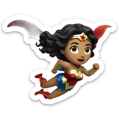 Wonderwoman fly in Space sticker