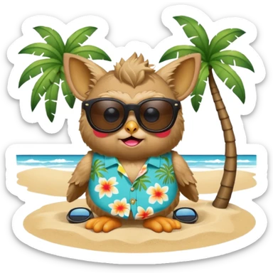 Furby on vacation  sticker
