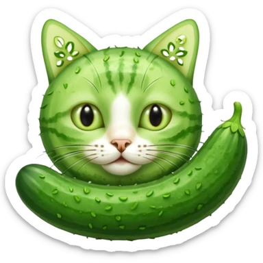 Cucumber cat sticker