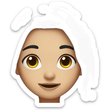 cute witch with long dark brow hair sticker