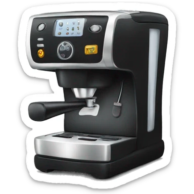 black coffee machine sticker
