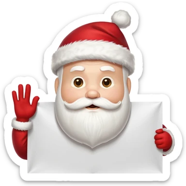 drunk santa holding up a huge blank banner 4 times his size above his head sticker