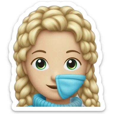 Enfants avec des yeux bleu et un pull sticker