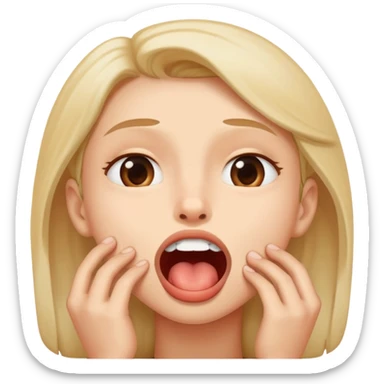 Cara de enamorado mordiendose el labio de abajo a la mitad sticker