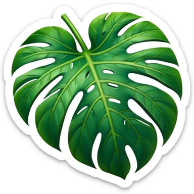 realistic monstera leaf sticker