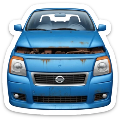 a sad blue Nissan Sentra sticker