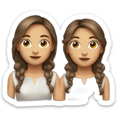 Fille avec des cheveux brun et la peau blanche sticker