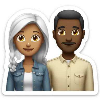 Casal interracial sticker