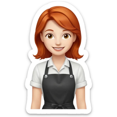 Redhead barista girl sticker