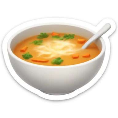 Hot soup happy bowl winter day sticker