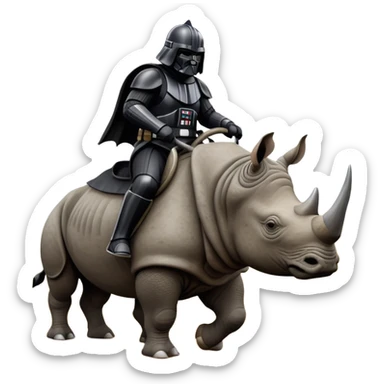 Earth Vader riding a rhino sticker