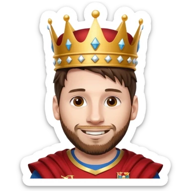 messi with a king crown sticker