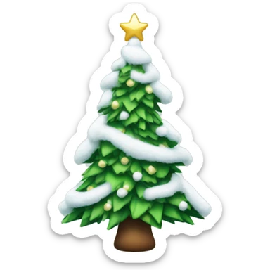 christmas tree with white bows and snow sticker