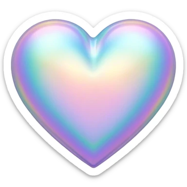 Pastel iridescent heart sticker