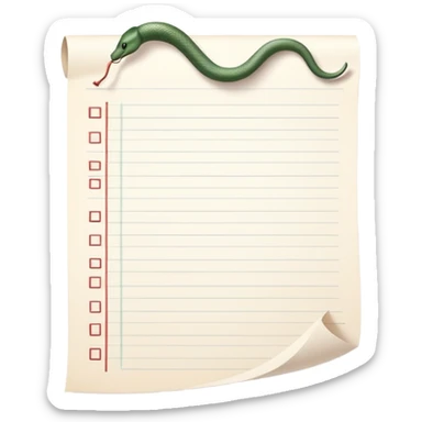 long curling to-do list paper looping up and down like a snake with tiny checkboxes fading into distance sticker