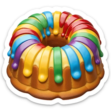 Bundt rainbow chip cake and white frosting  sticker