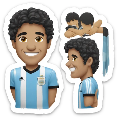 maradona argentina young smile sticker