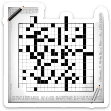 partially completed newspaper crossword sticker