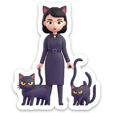 evil British cat-woman sticker