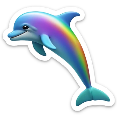 rainbow dolphin￼ sticker