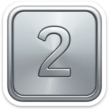Make a square icon for a paid subscription, silver, and the number 2. sticker