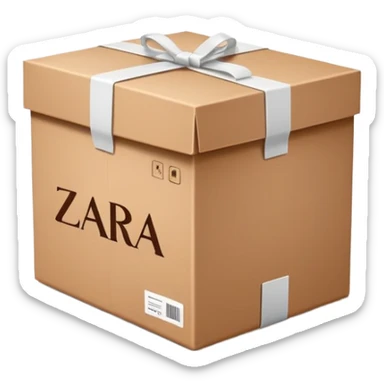 package with zara inscription sticker