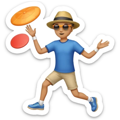 Man throwing a frisbee to the right, full body sticker