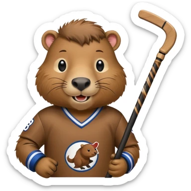capybara ice hockey player sticker