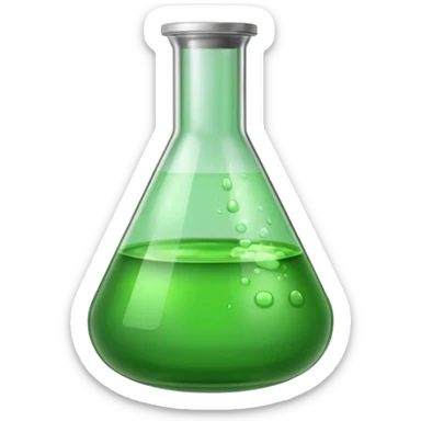 green chemical flask sticker