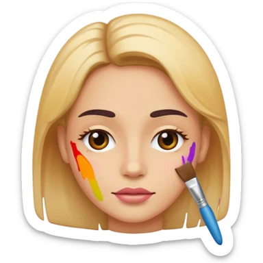 Paint style face sticker