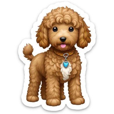 Goldendoodle with long hair sticker