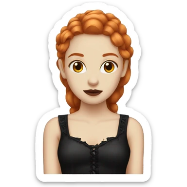 Gothic girl with ginger hair  sticker