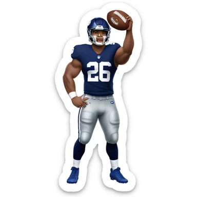 Saquon Barkley with shotgun for an arm sticker