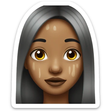 girl with vitiligo covering her face  sticker